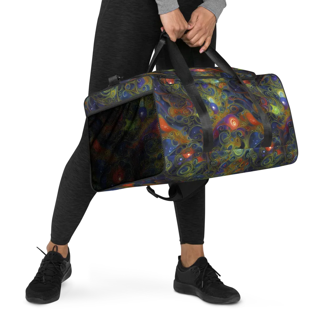 Nebula Marbling on Duffle Bag — Right Front