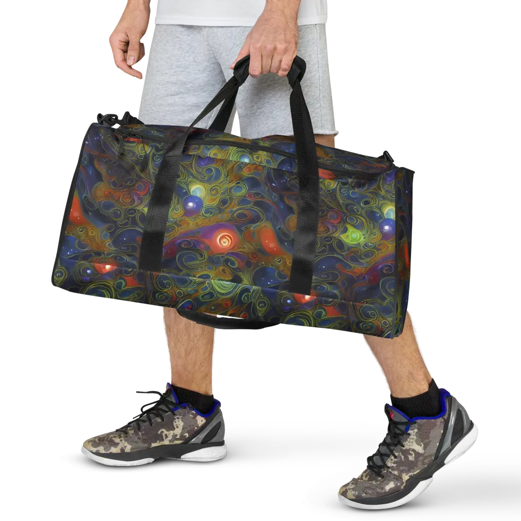 Nebula Marbling on Duffle Bag — Front