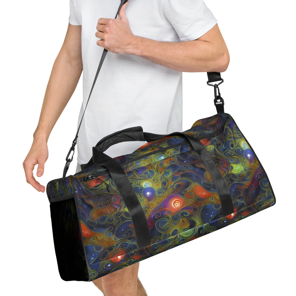 Nebula Marbling on Duffle Bag — Right Front