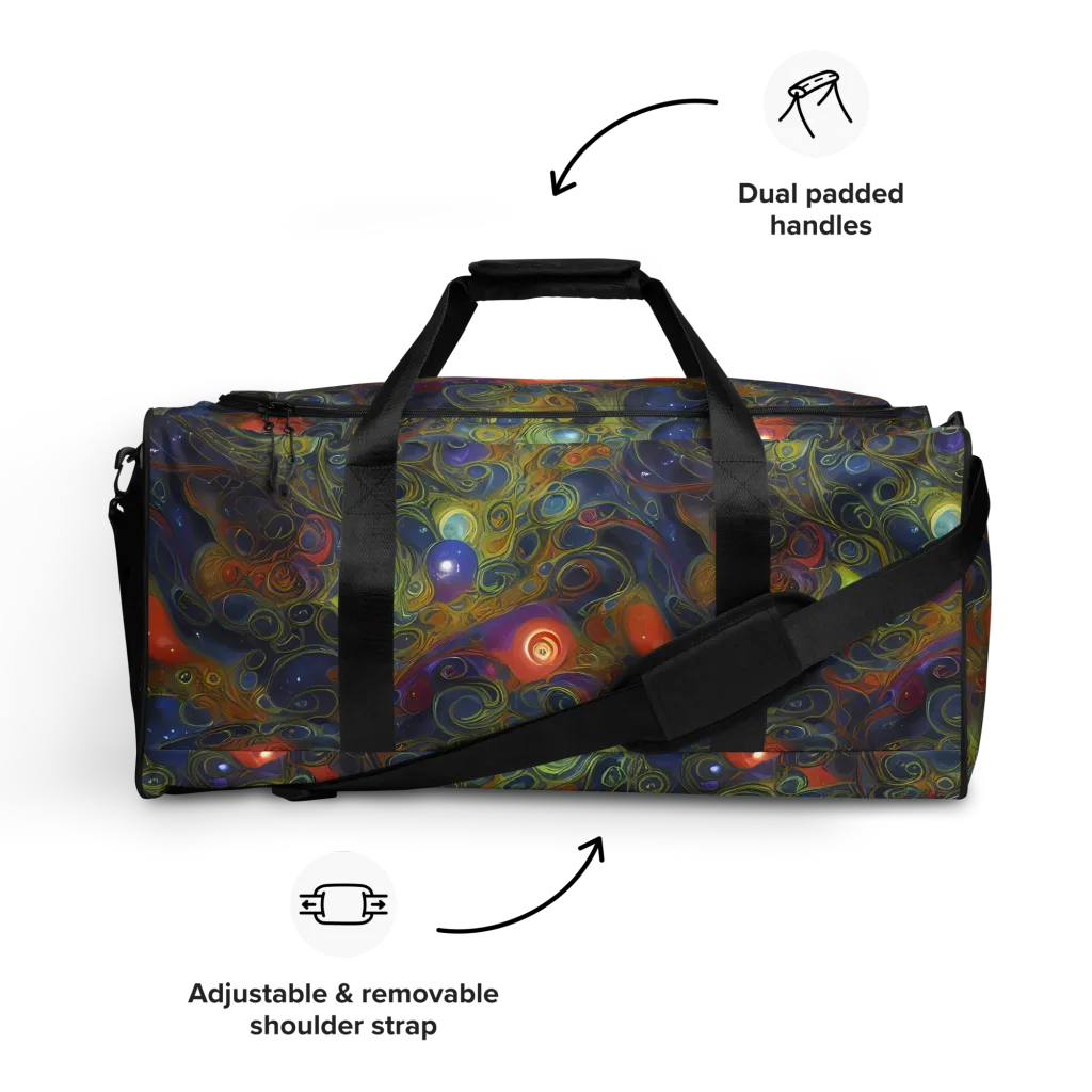 Nebula Marbling on Duffle Bag — Front