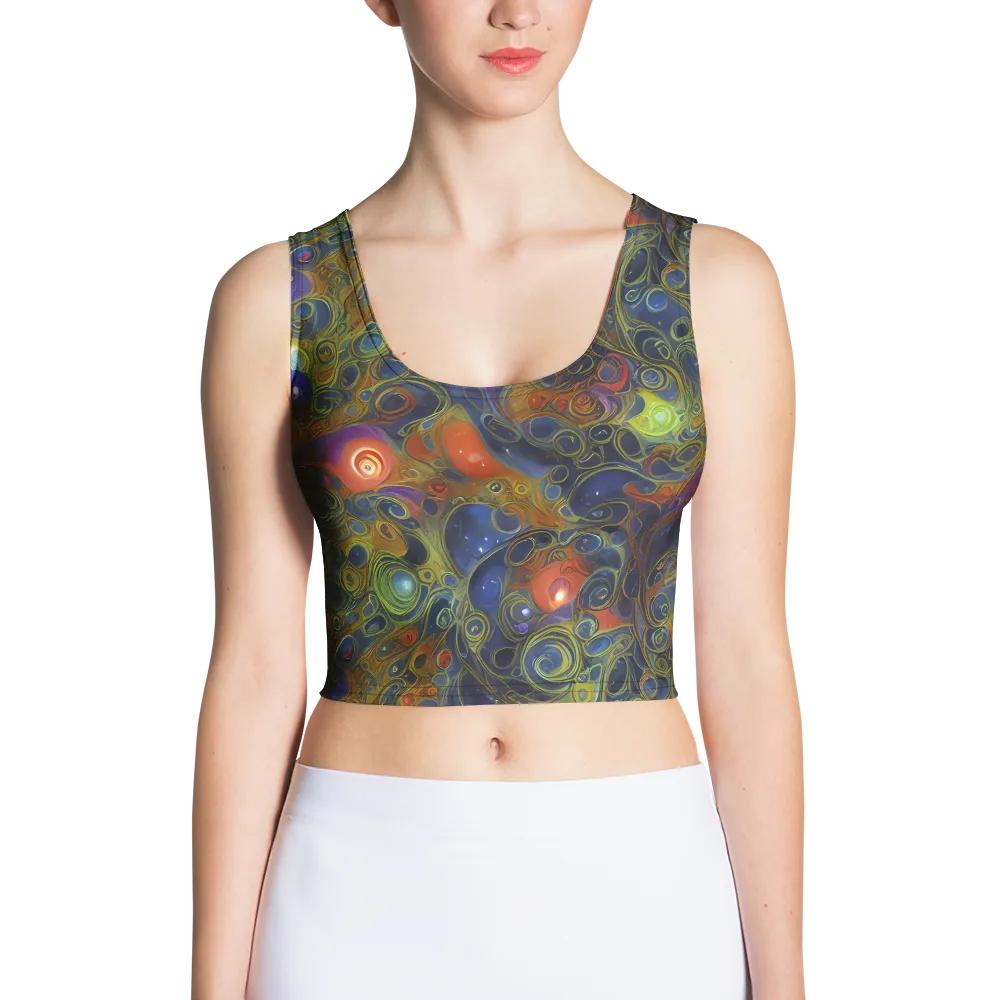 Nebula Marbling on Crop Top — Front