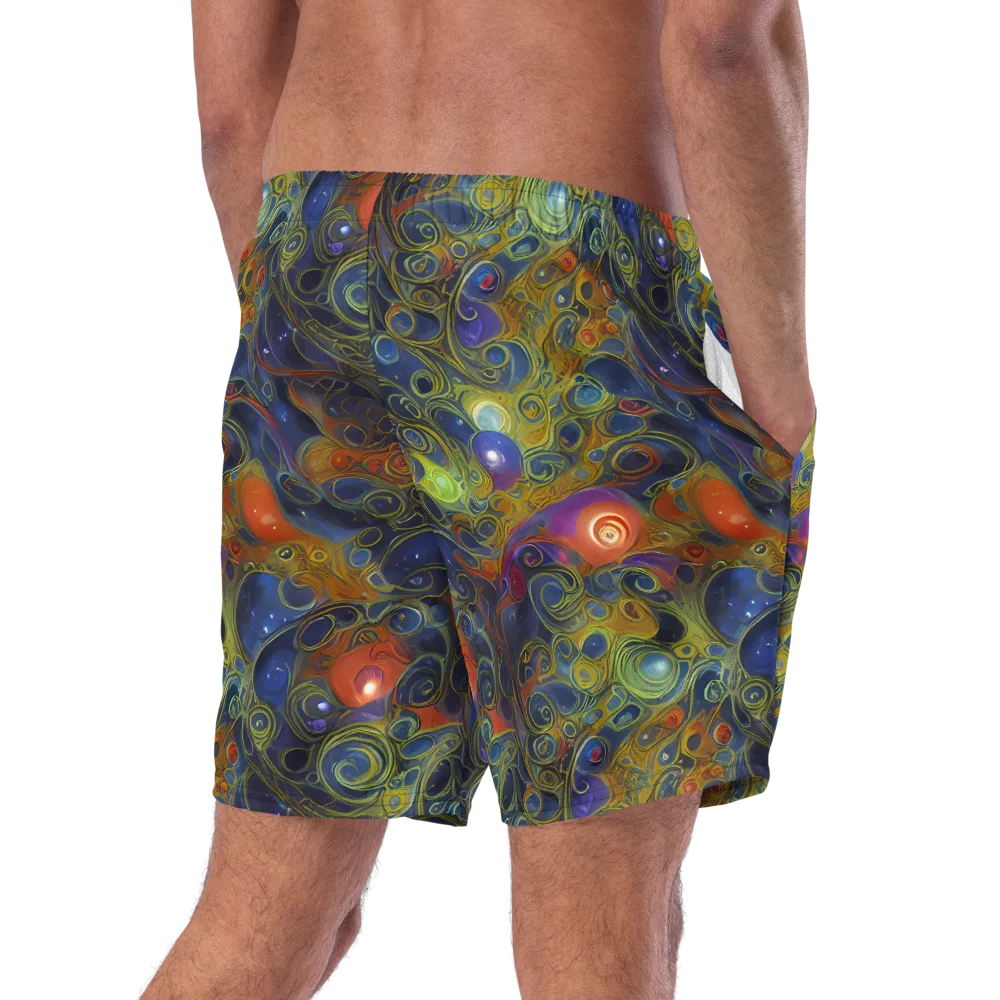 Nebula Marbling on Swim Trunks — Right Back