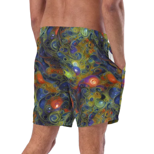 Nebula Marbling on a Swim Trunks