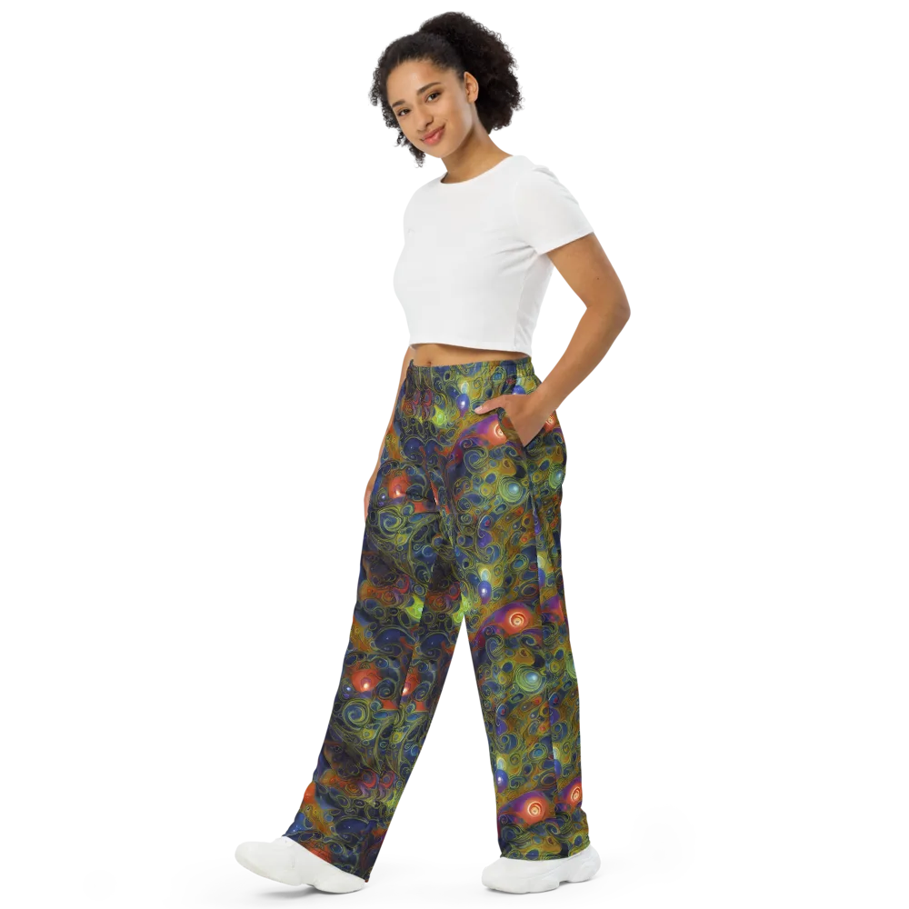 Nebula Marbling on Wide-Leg Pants — Left Front