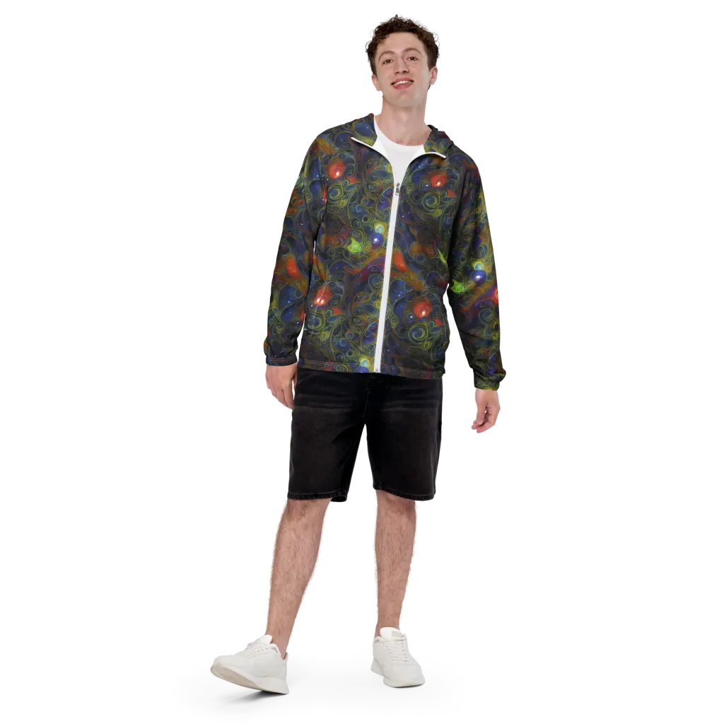 Nebula Marbling on Men's Windbreaker — Front