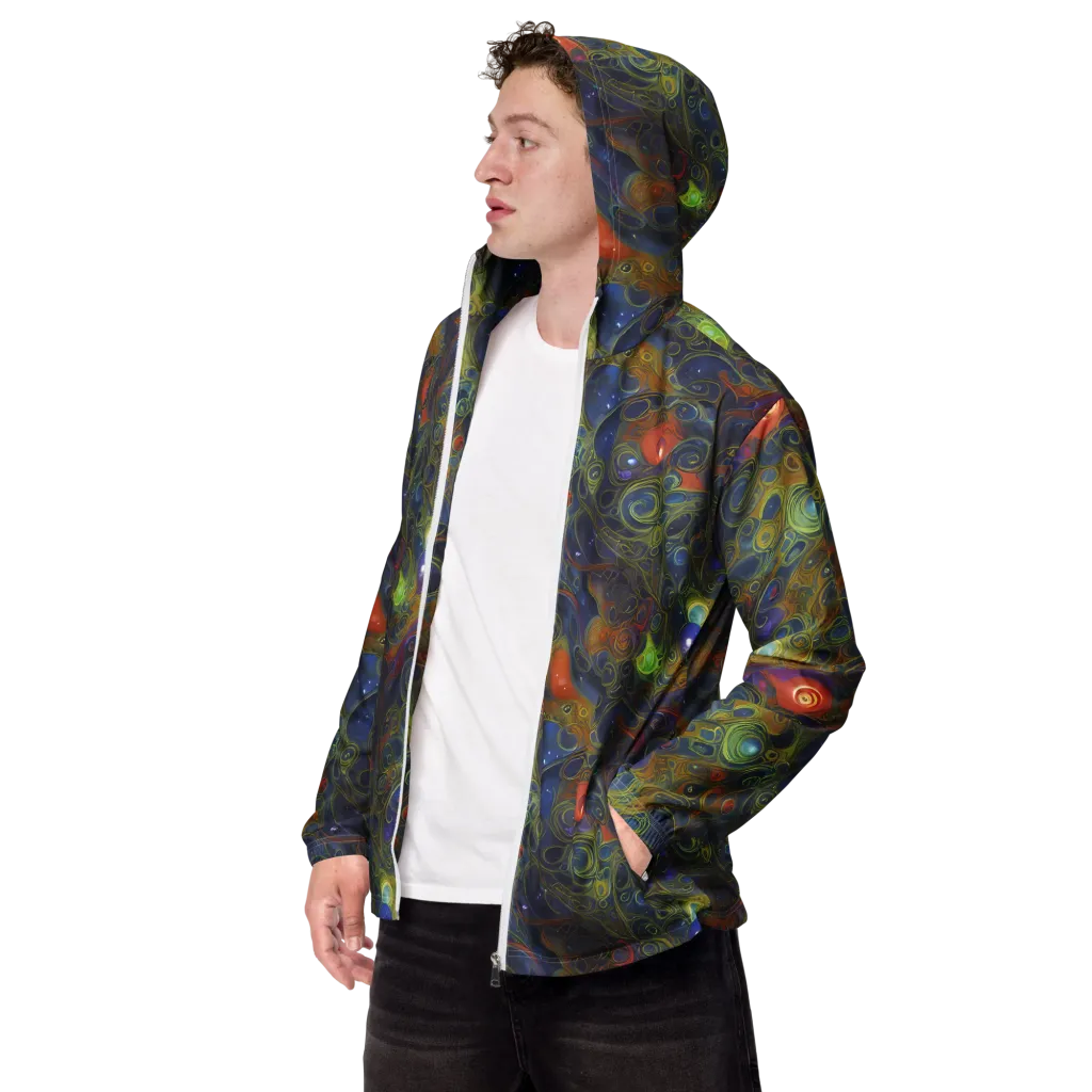 Nebula Marbling on Men's Windbreaker — Left Front