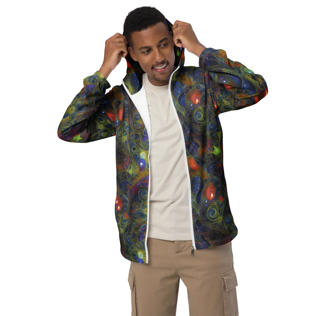 Nebula Marbling on Men's Windbreaker — Front