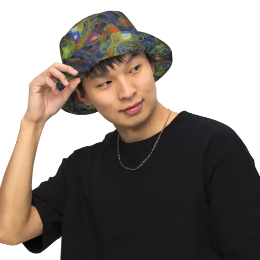 Nebula Marbling on a Reversible Bucket Hat