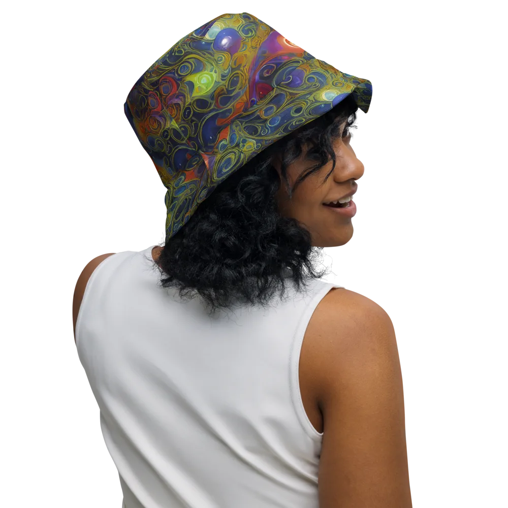 Nebula Marbling on Reversible Bucket Hat — Right Outside