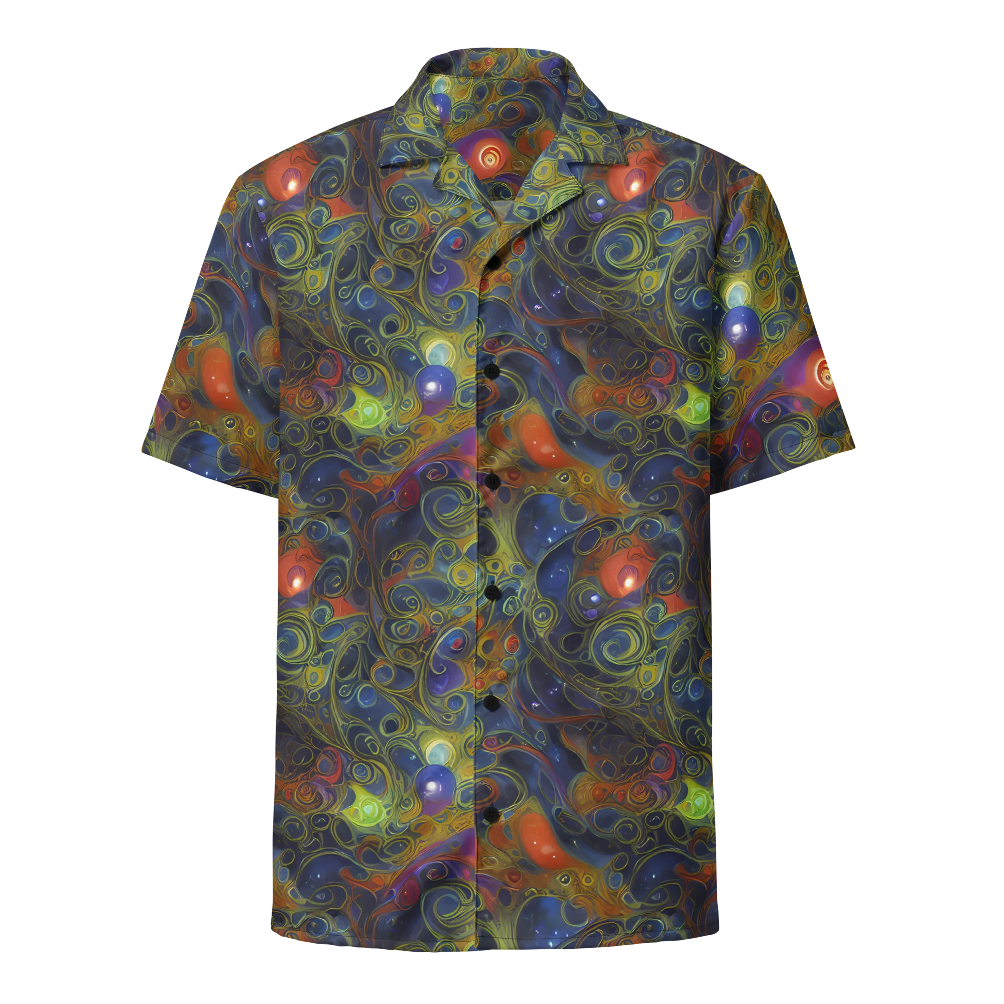 Nebula Marbling on Button Shirt — Front