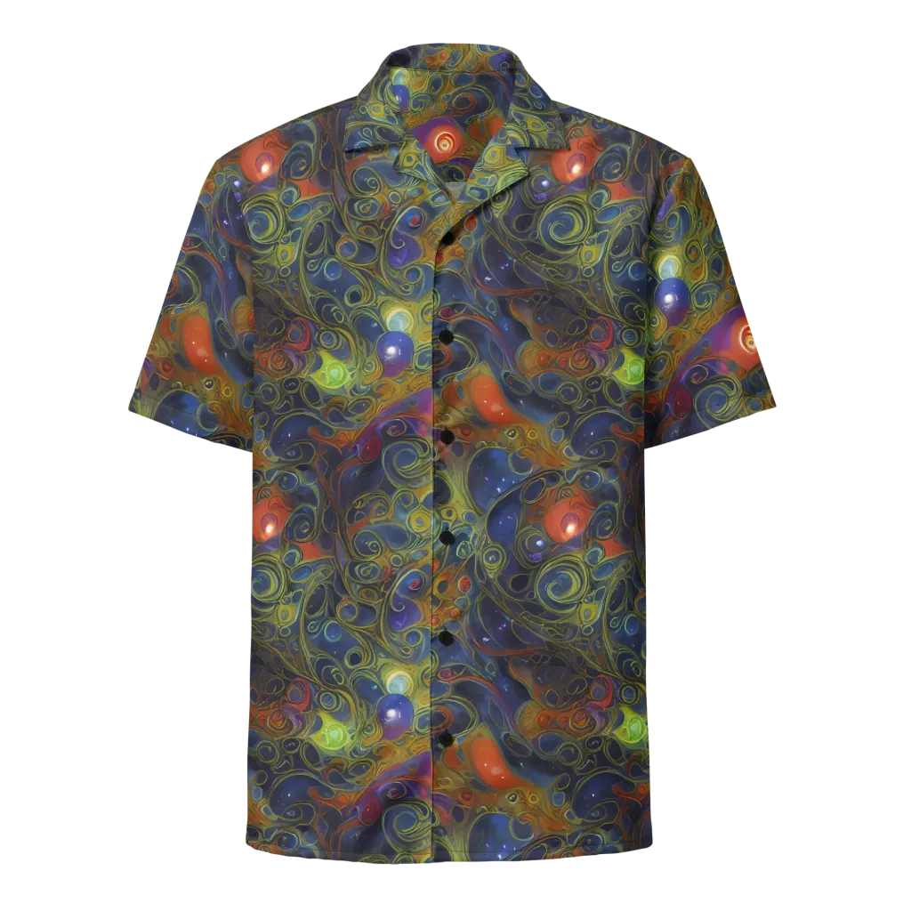 Nebula Marbling on Button Shirt — Front