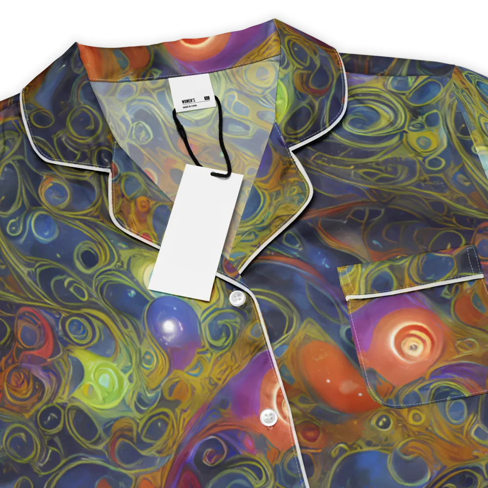 Nebula Marbling on Women's Short Sleeve Pajama Top — Product details