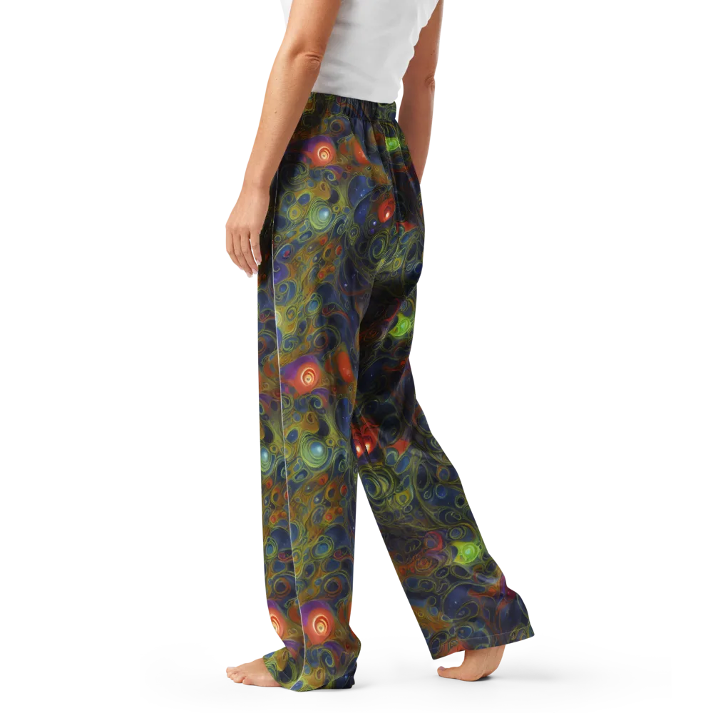 Nebula Marbling on Women's Pajama Pants — Left