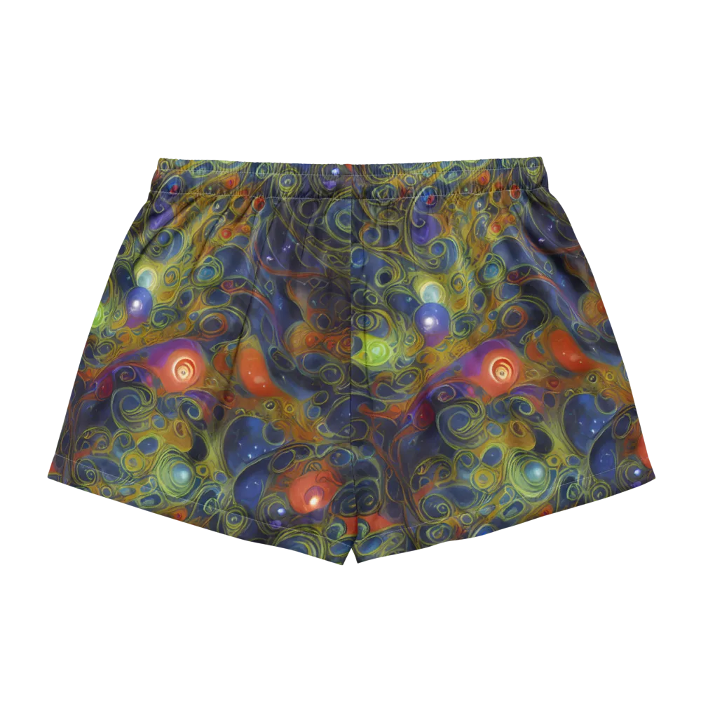 Nebula Marbling on Women's Pajama Shorts — Back
