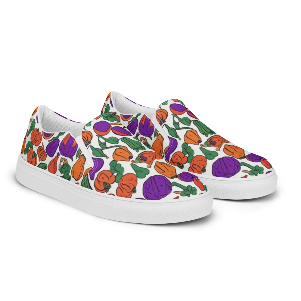 Harvest Chromatic on Men's Slip-On Canvas Shoes — Right Front