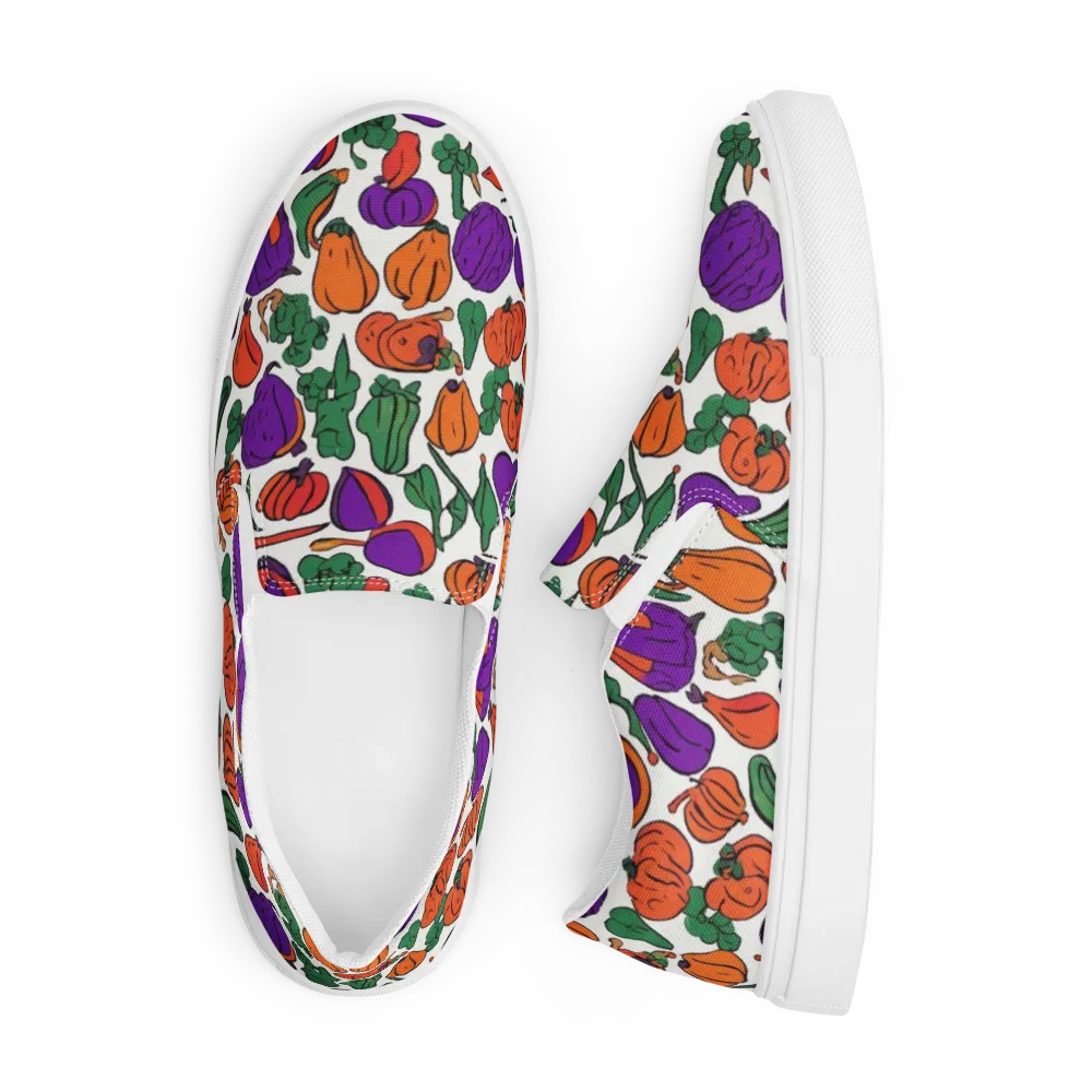 Harvest Chromatic on Men's Slip-On Canvas Shoes — Front