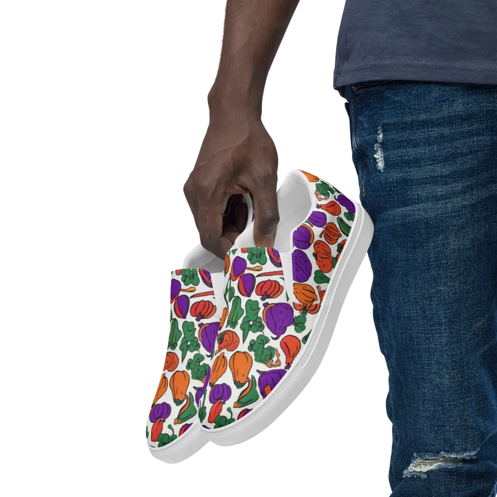 Harvest Chromatic on Men's Slip-On Canvas Shoes — Left Front
