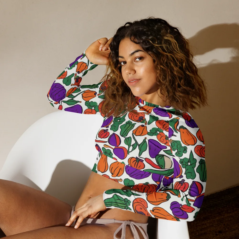 Harvest Chromatic on Long Sleeve Crop Top — Left Front