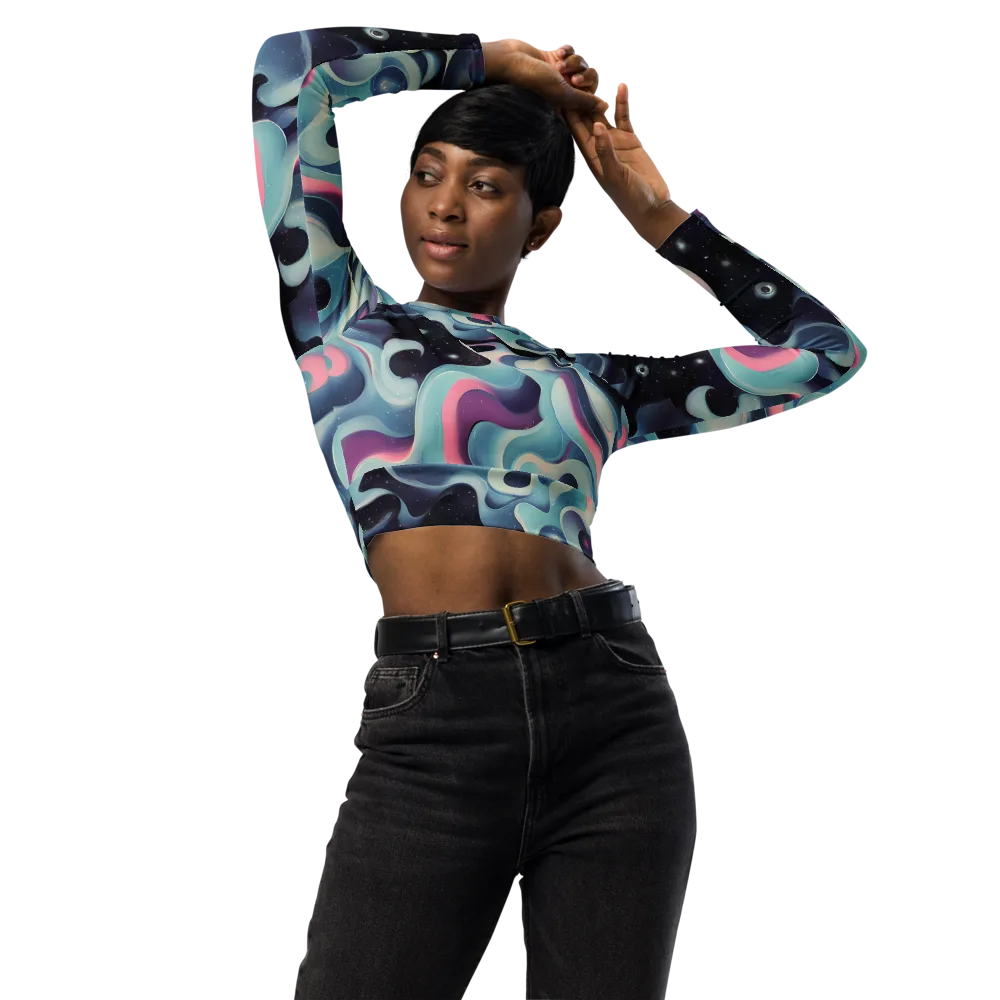 Judd Elegance on Long Sleeve Crop Top — Front