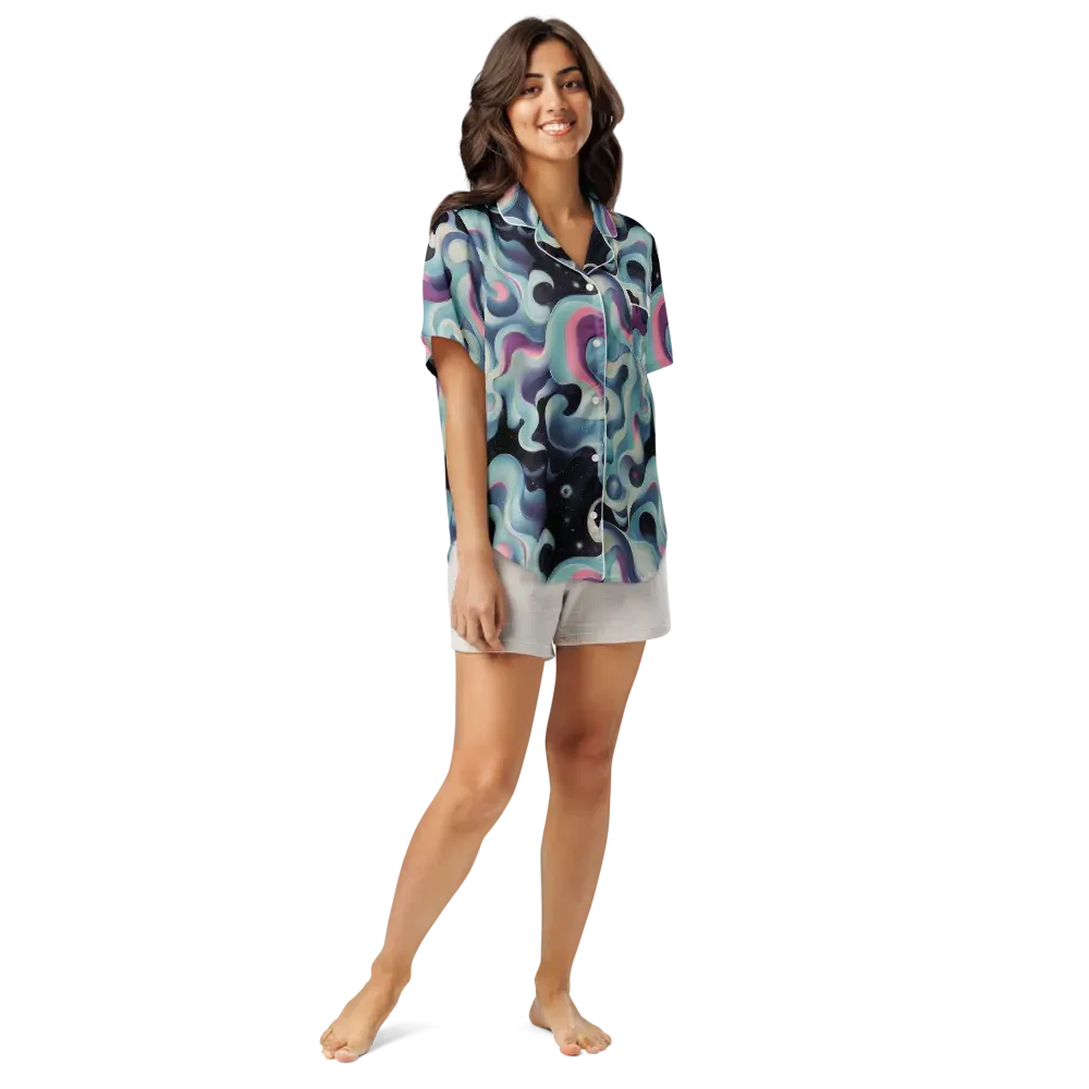 Judd Elegance on Women's Short Sleeve Pajama Top — Front