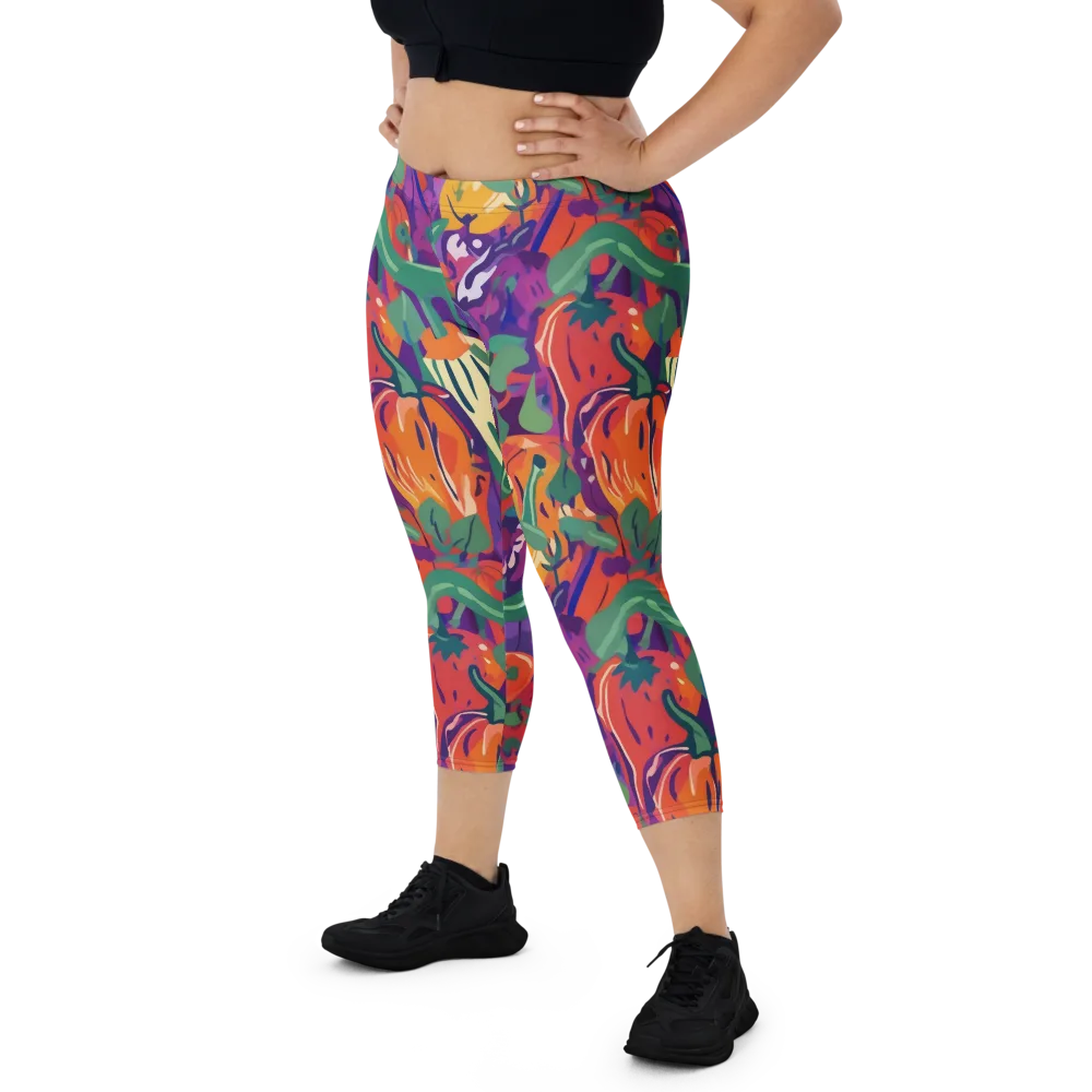 Prismatic Harvest on Capri Leggings — Front