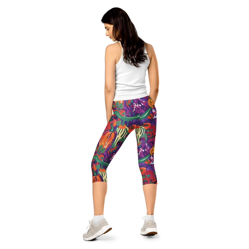 Prismatic Harvest on Capri Leggings — Back
