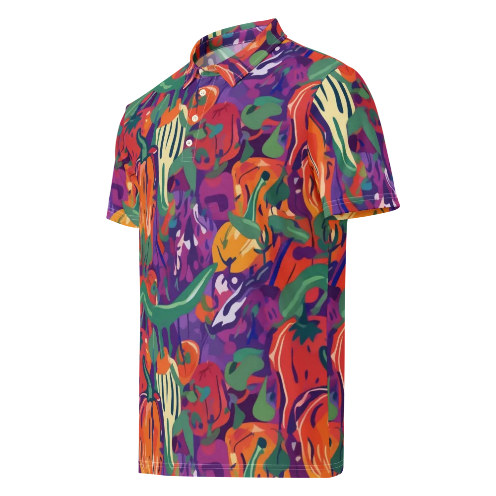 Prismatic Harvest on Men's Slim Fit Polo Shirt — Left Front