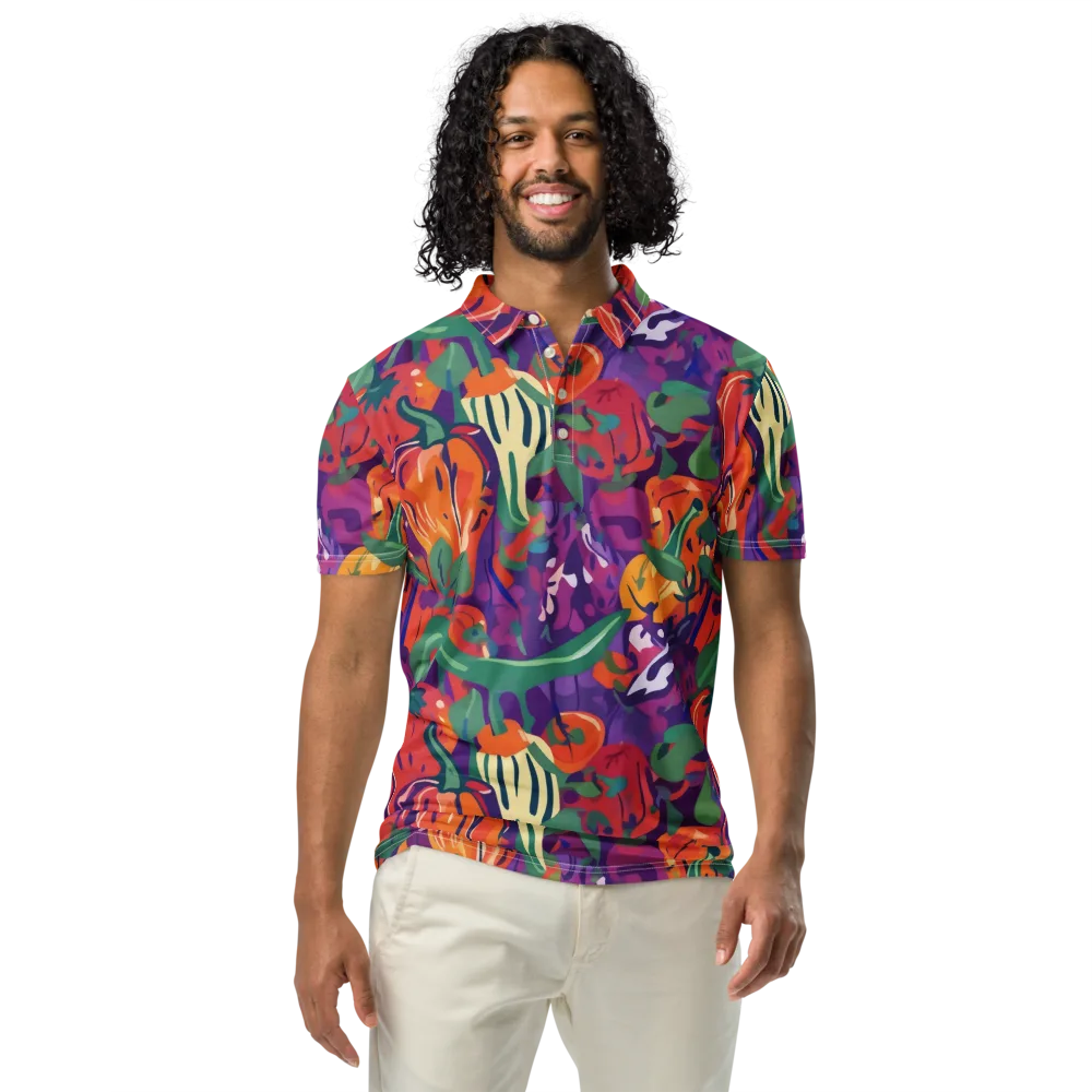 Prismatic Harvest on Men's Slim Fit Polo Shirt — Front