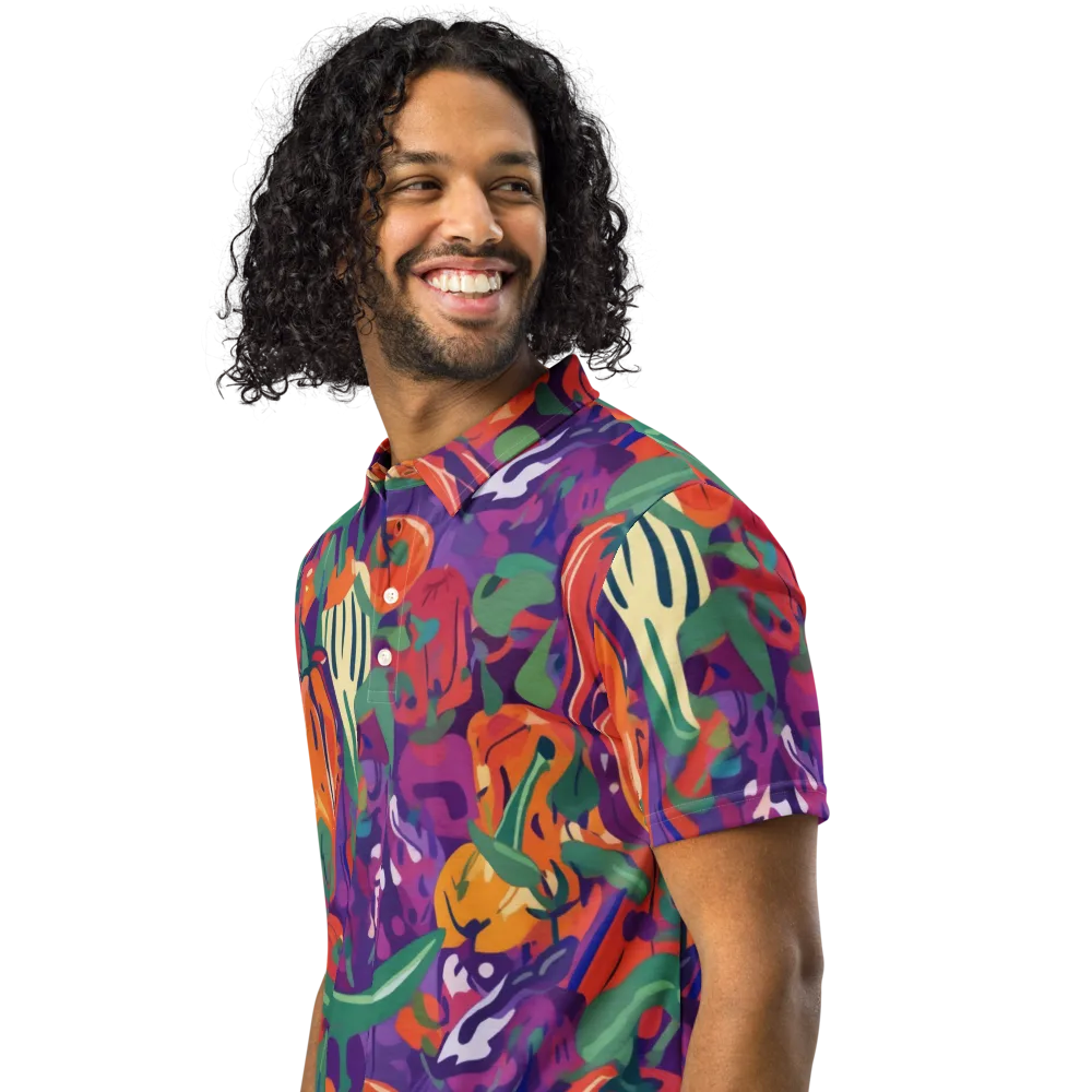 Prismatic Harvest on Men's Slim Fit Polo Shirt — Left Front