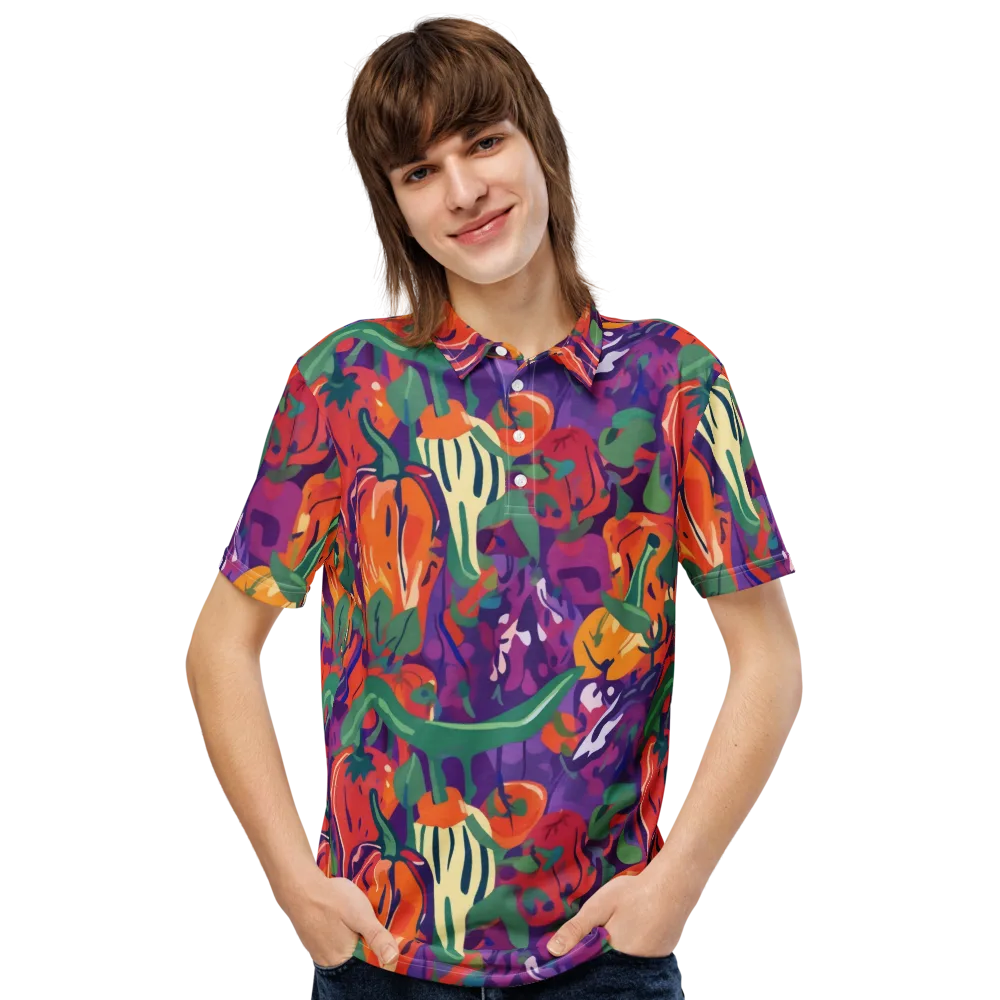 Prismatic Harvest on Men's Slim Fit Polo Shirt — Front