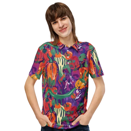 Prismatic Harvest on a Men's Slim Fit Polo Shirt