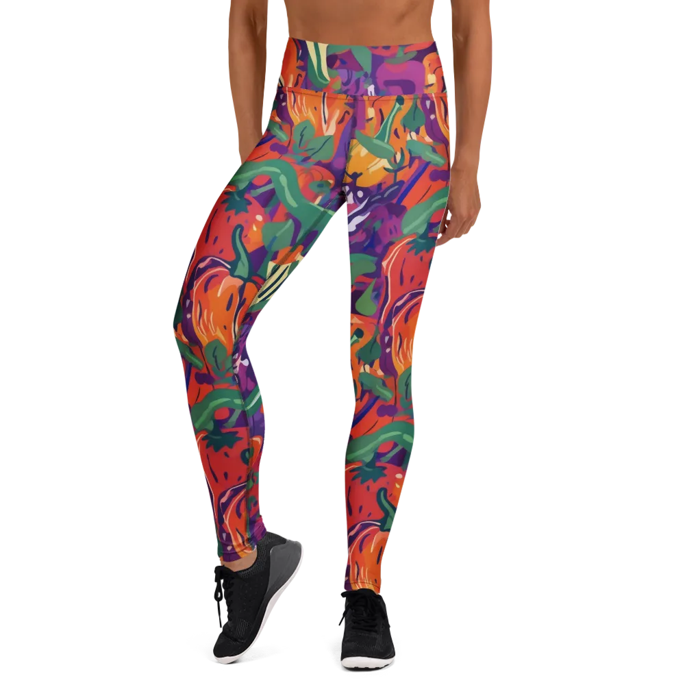 Prismatic Harvest on Yoga Leggings — Front