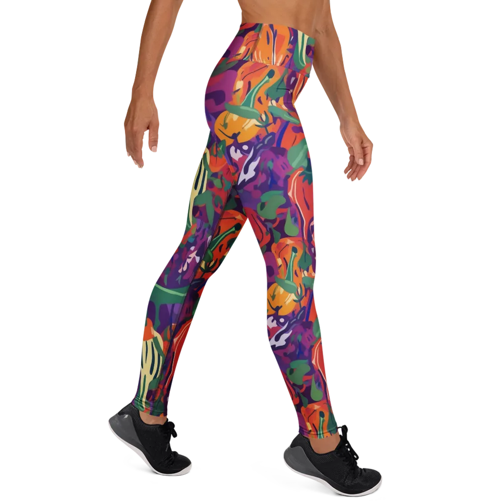 Prismatic Harvest on Yoga Leggings — Right