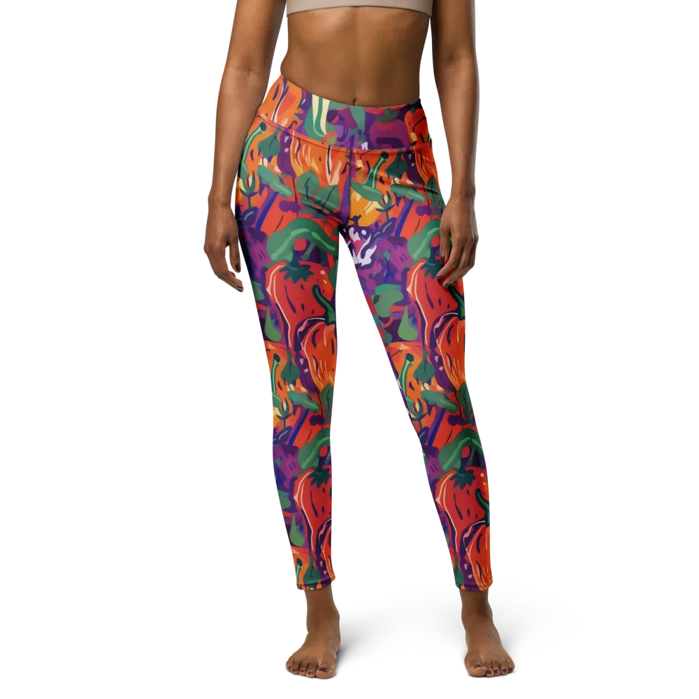 Prismatic Harvest on Yoga Leggings — Front