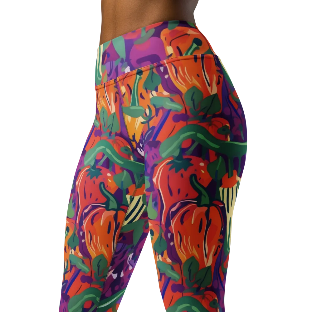 Prismatic Harvest on Yoga Leggings — Left Front