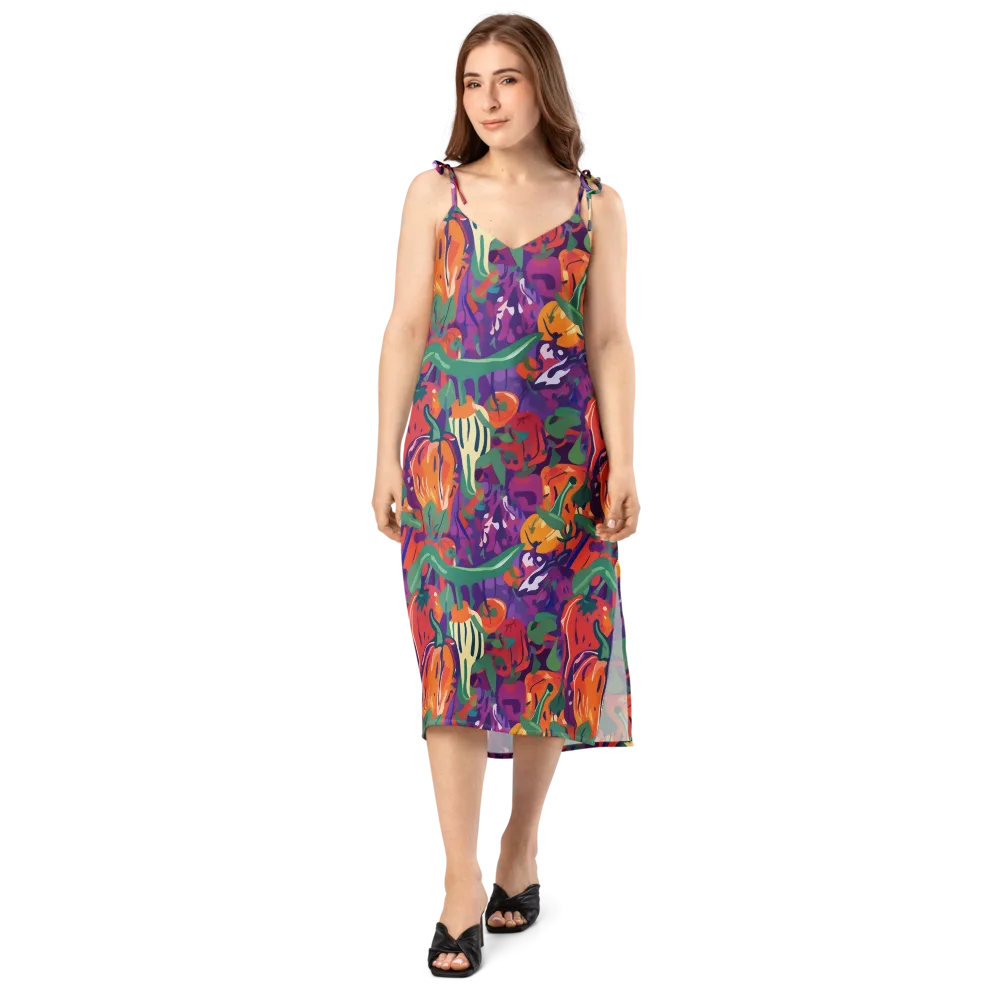 Prismatic Harvest on Slip Dress — Front