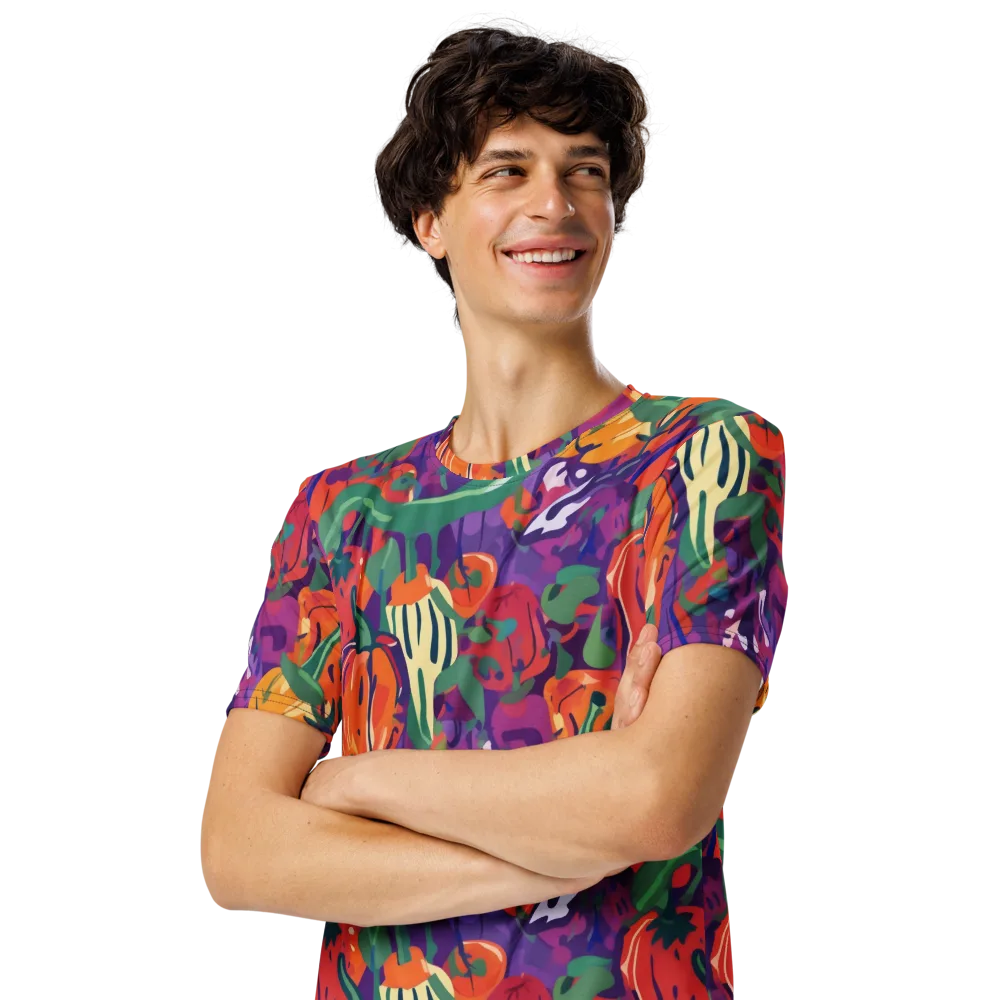 Prismatic Harvest on Men's Crew Neck T-Shirt — Left Front