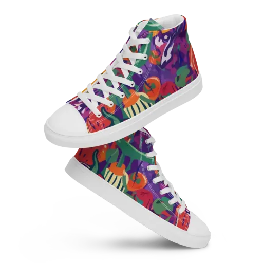 Prismatic Harvest on a Men's High Top Canvas Shoes