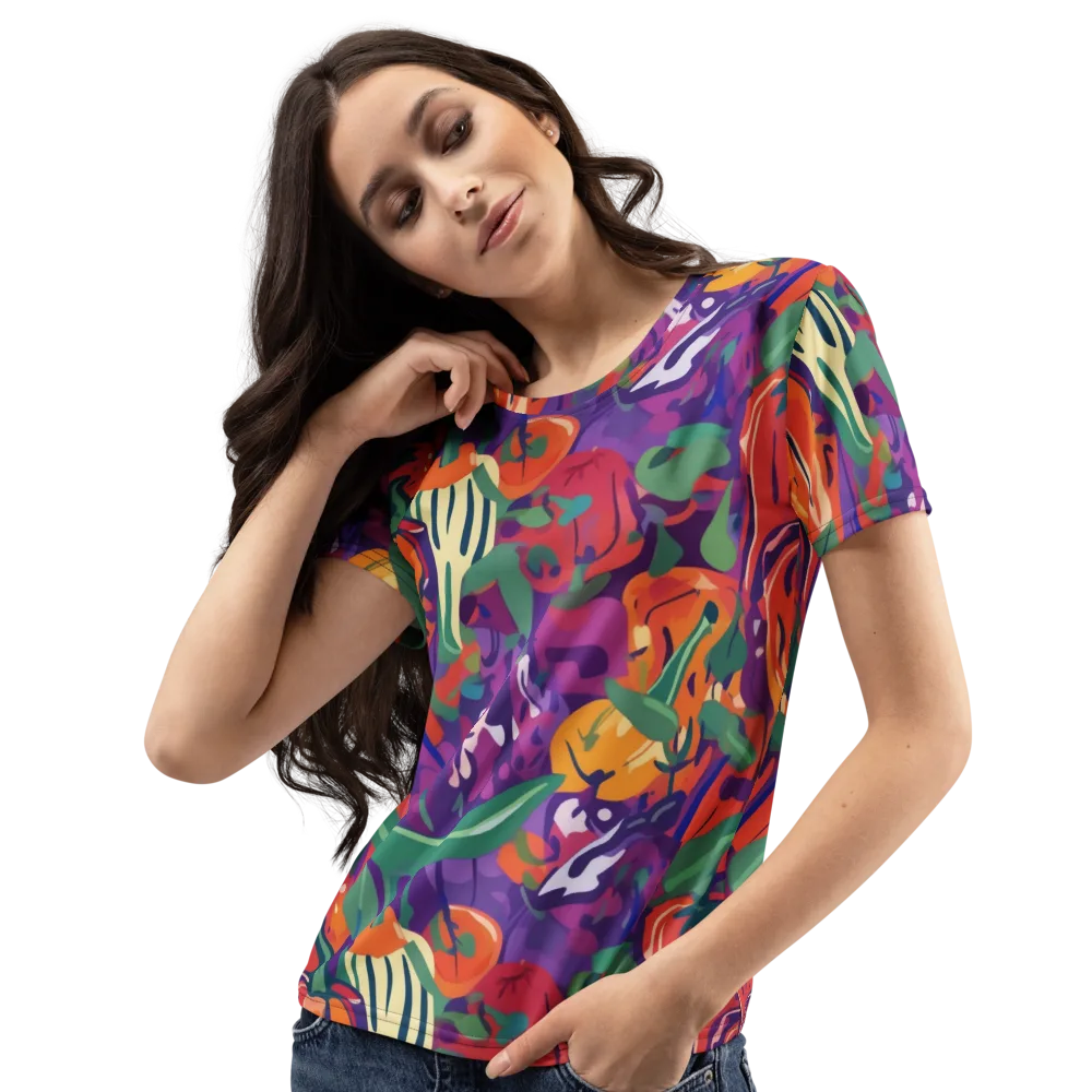 Prismatic Harvest on Women's Crew Neck T-Shirt — Left Front