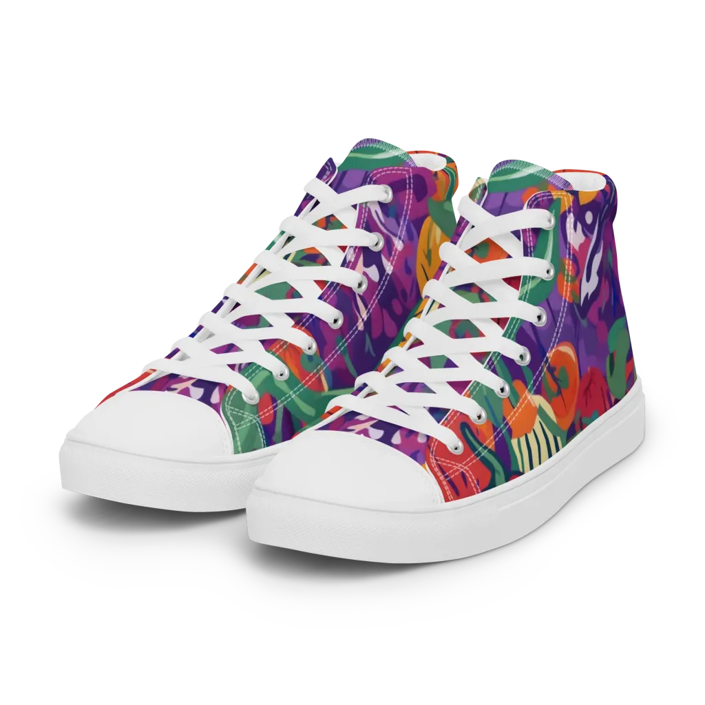 Prismatic Harvest on Women's High Top Canvas Shoes — Left Front