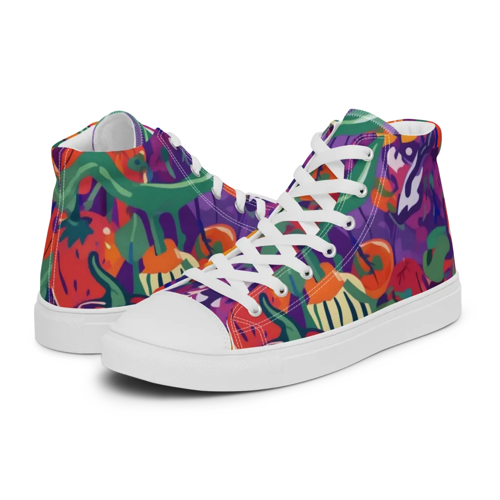 Prismatic Harvest on Women's High Top Canvas Shoes — Left
