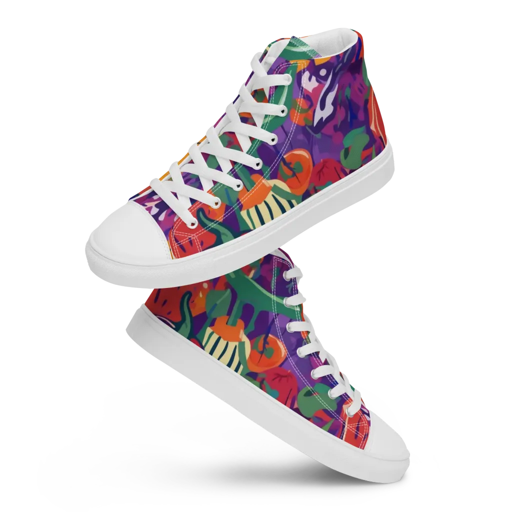 Prismatic Harvest on Women's High Top Canvas Shoes — Front