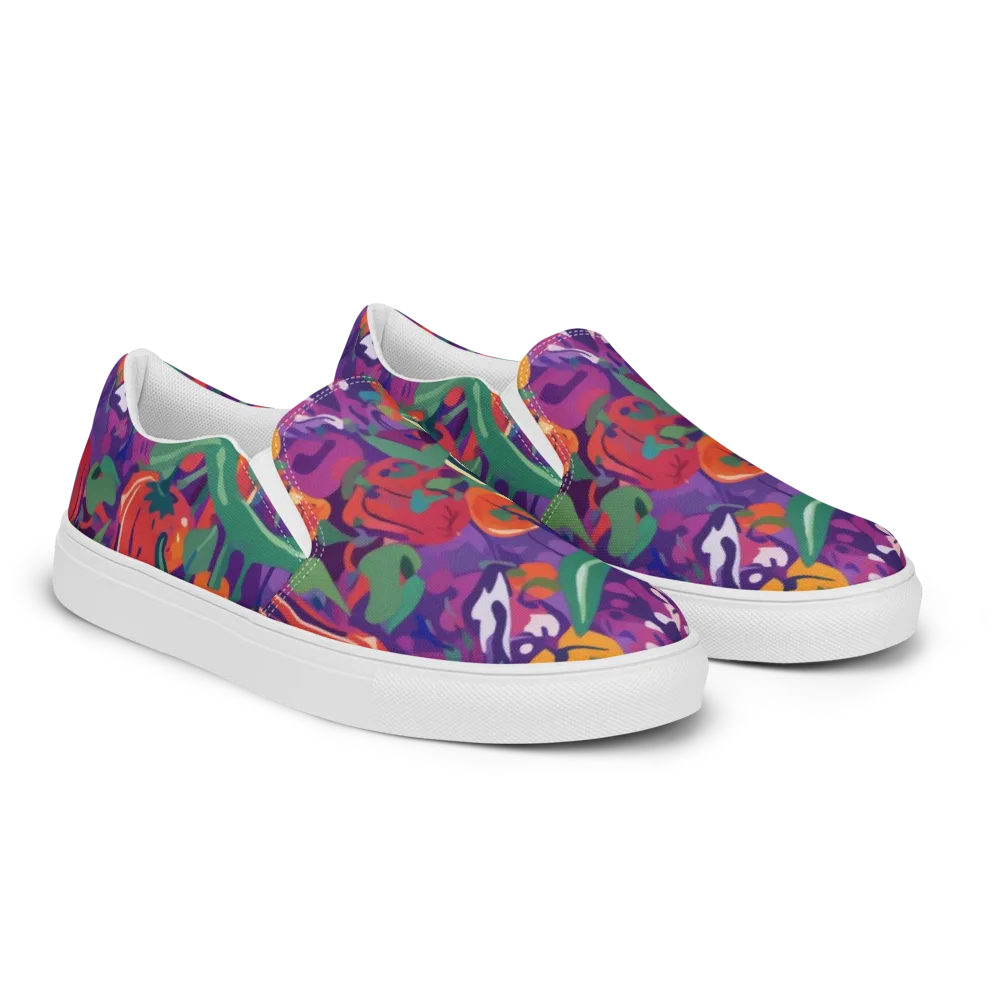 Prismatic Harvest on Men's Slip-On Canvas Shoes — Right Front