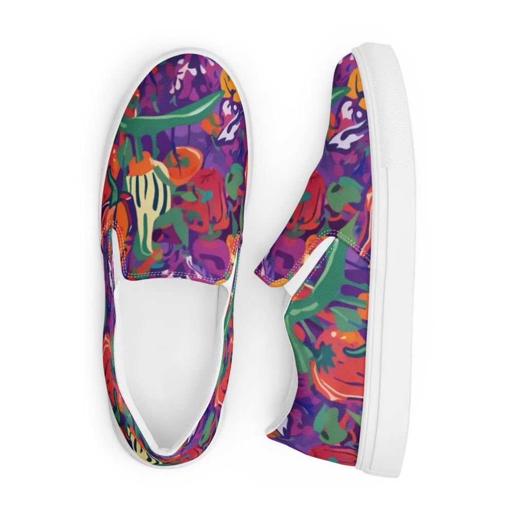 Prismatic Harvest on Men's Slip-On Canvas Shoes — Front