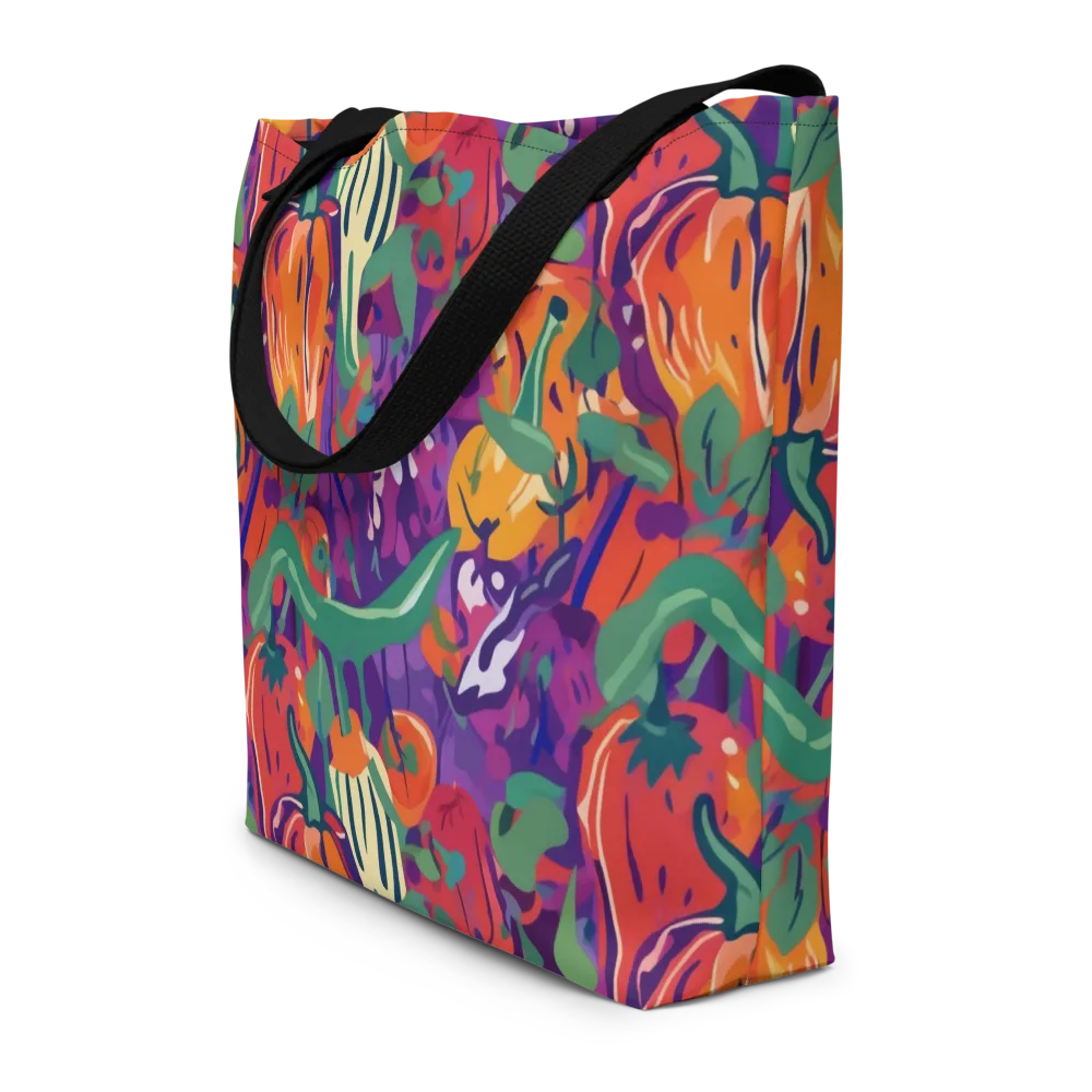 Prismatic Harvest on Large Tote Bag W/ Pocket — Front
