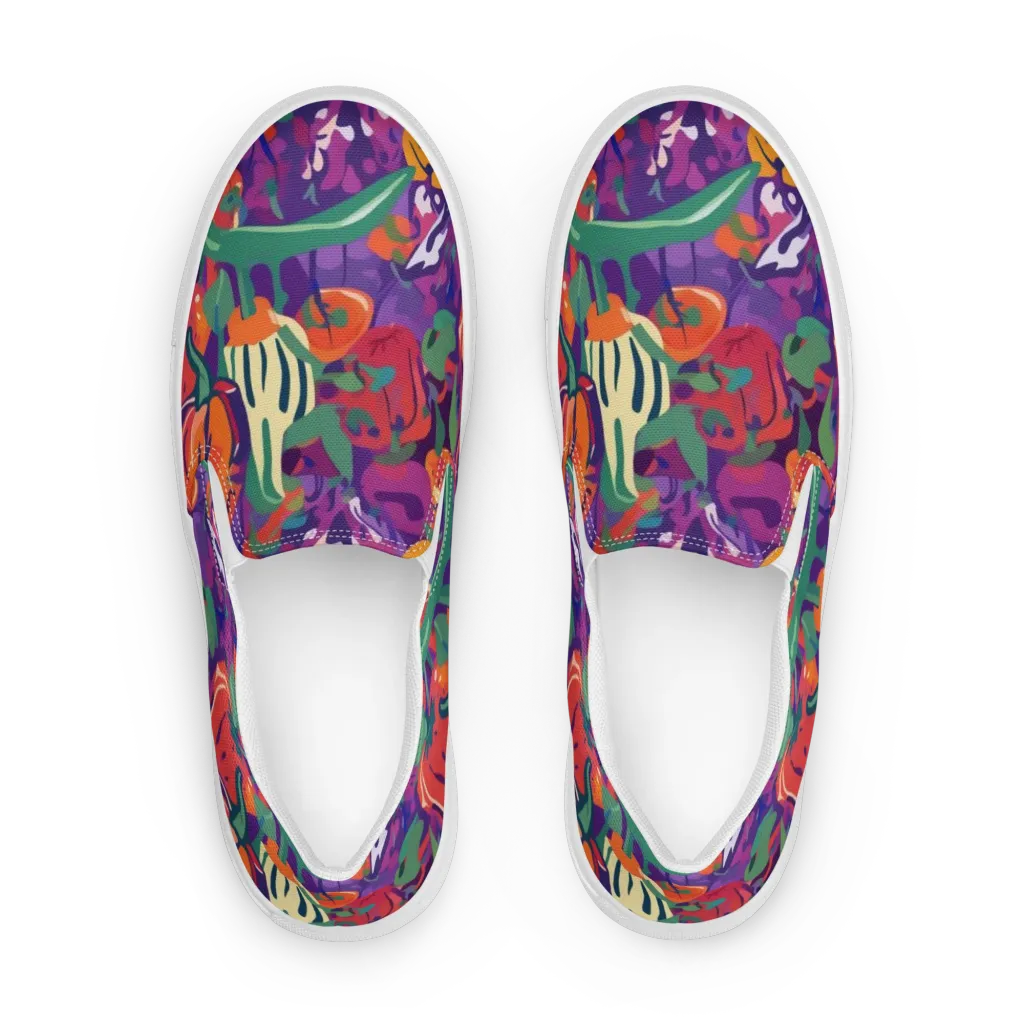 Prismatic Harvest on Women's Slip-On Canvas Shoes — Front