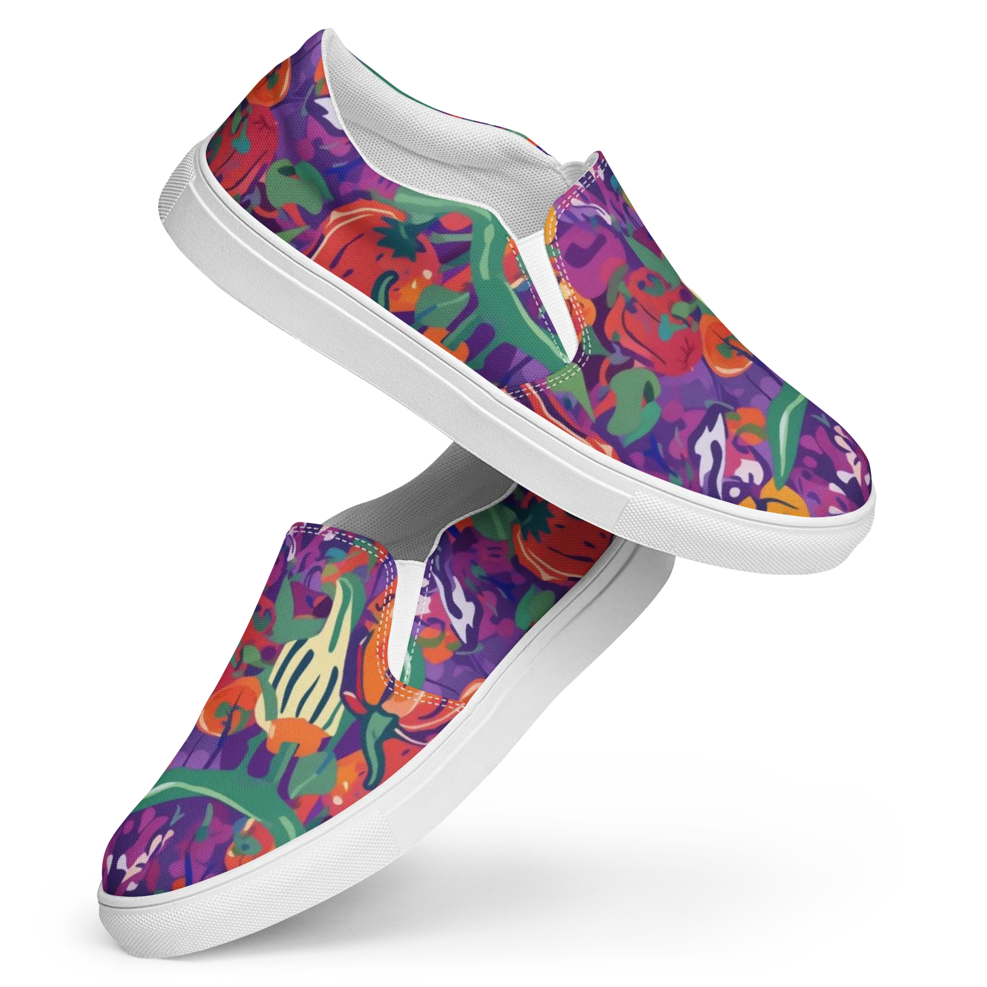 Prismatic Harvest on Women's Slip-On Canvas Shoes — Front