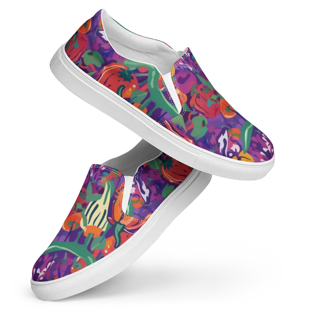 Prismatic Harvest on Women's Slip-On Canvas Shoes — Front
