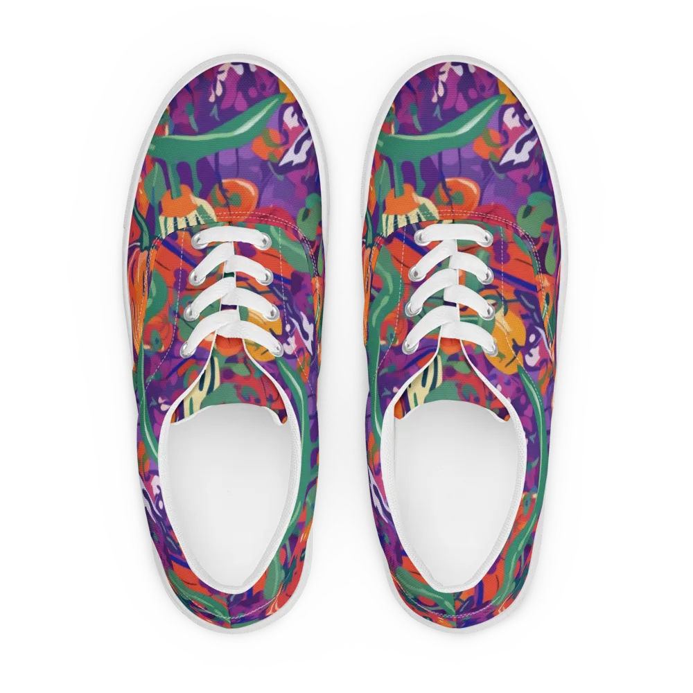 Prismatic Harvest on Men's Lace-Up Canvas Shoes — Front