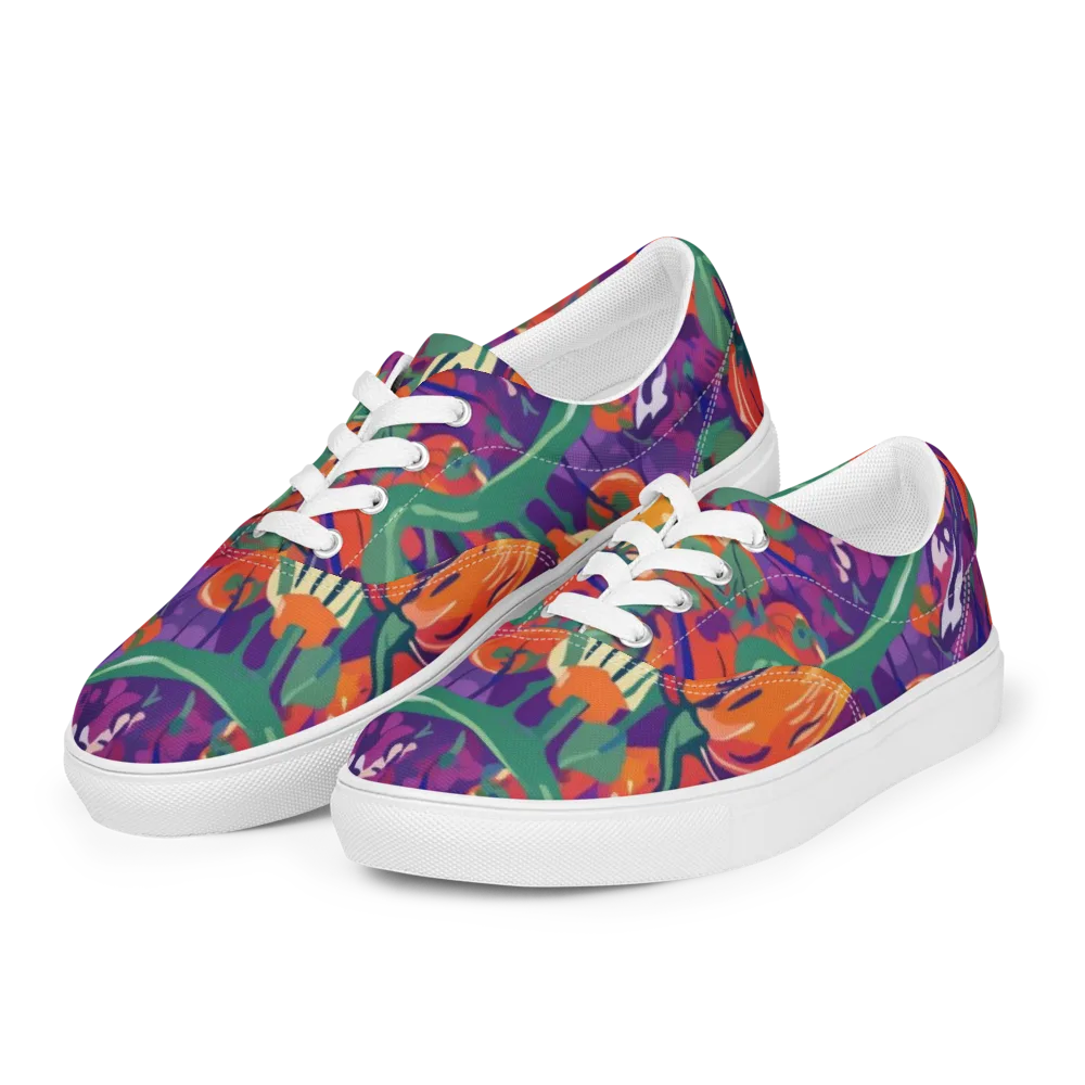 Prismatic Harvest on Men's Lace-Up Canvas Shoes — Left Front